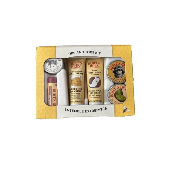 Burt’s Bees Tips And Toes Kit NEW Hand Foot Cuticle Creams, Hand Salve, Lip Balm - Picture 1 of 7